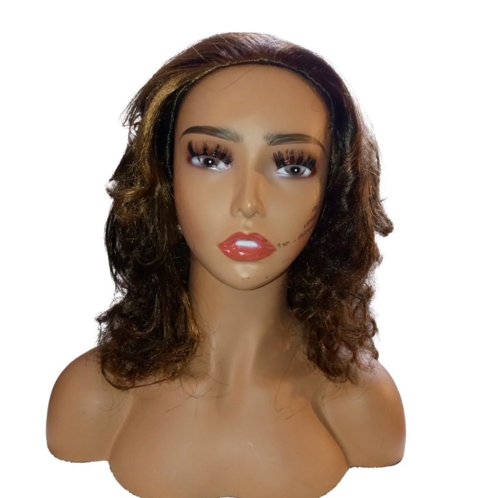 Misty 👩‍🦱 | Blonde & Brown Half Wig Synthetic Hair | Wigs via Instant Detailz